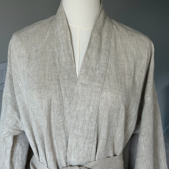 SEПSEI Heavy Linen Oversized Cabincore Rustic Maxi Kimono/Robe-Made in Italy